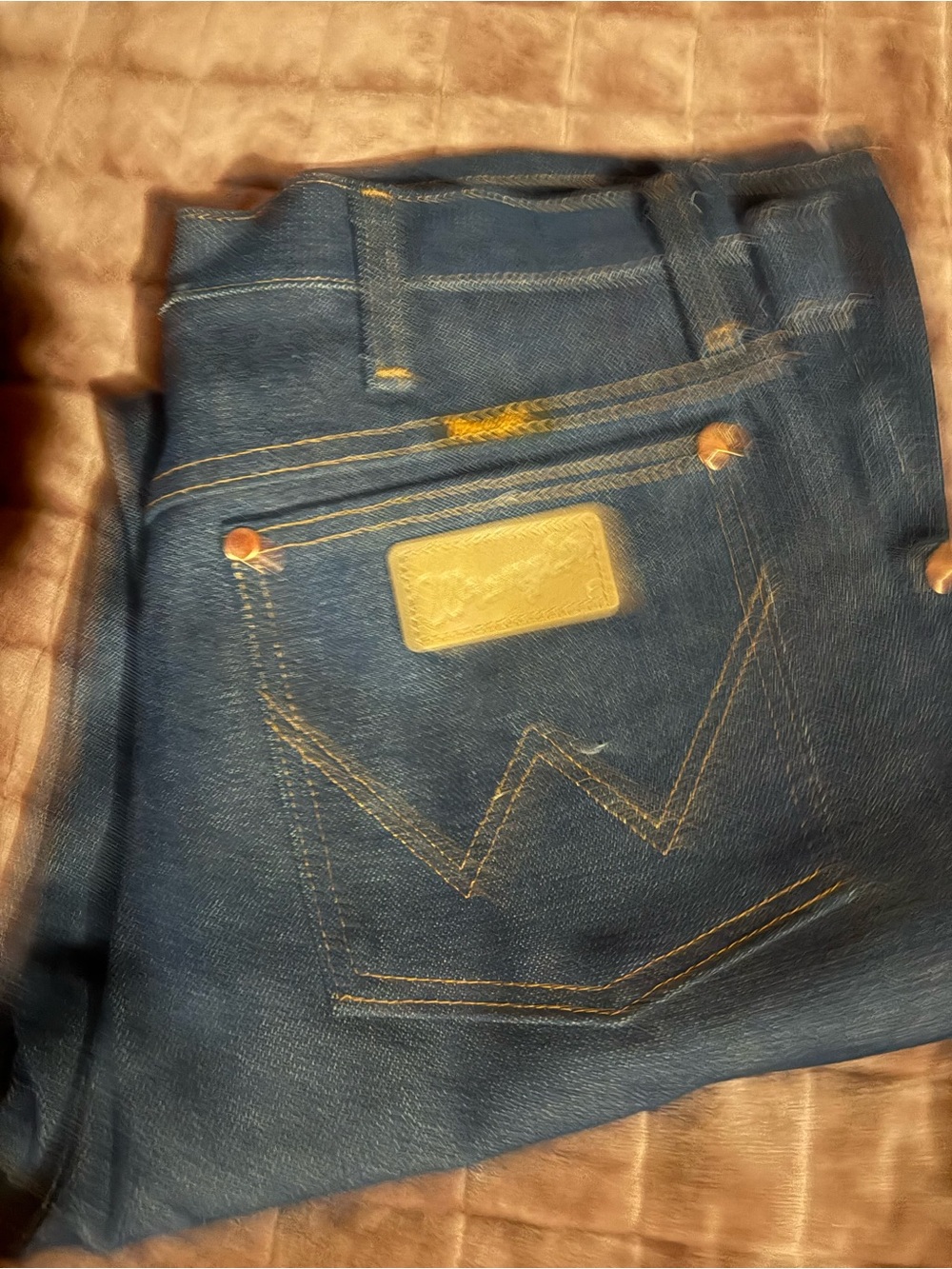 Wrangler Men's Dark Blue Denim Jeans with Contrast Stitch